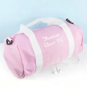Personalised Kids Pink Gym Kit Bag