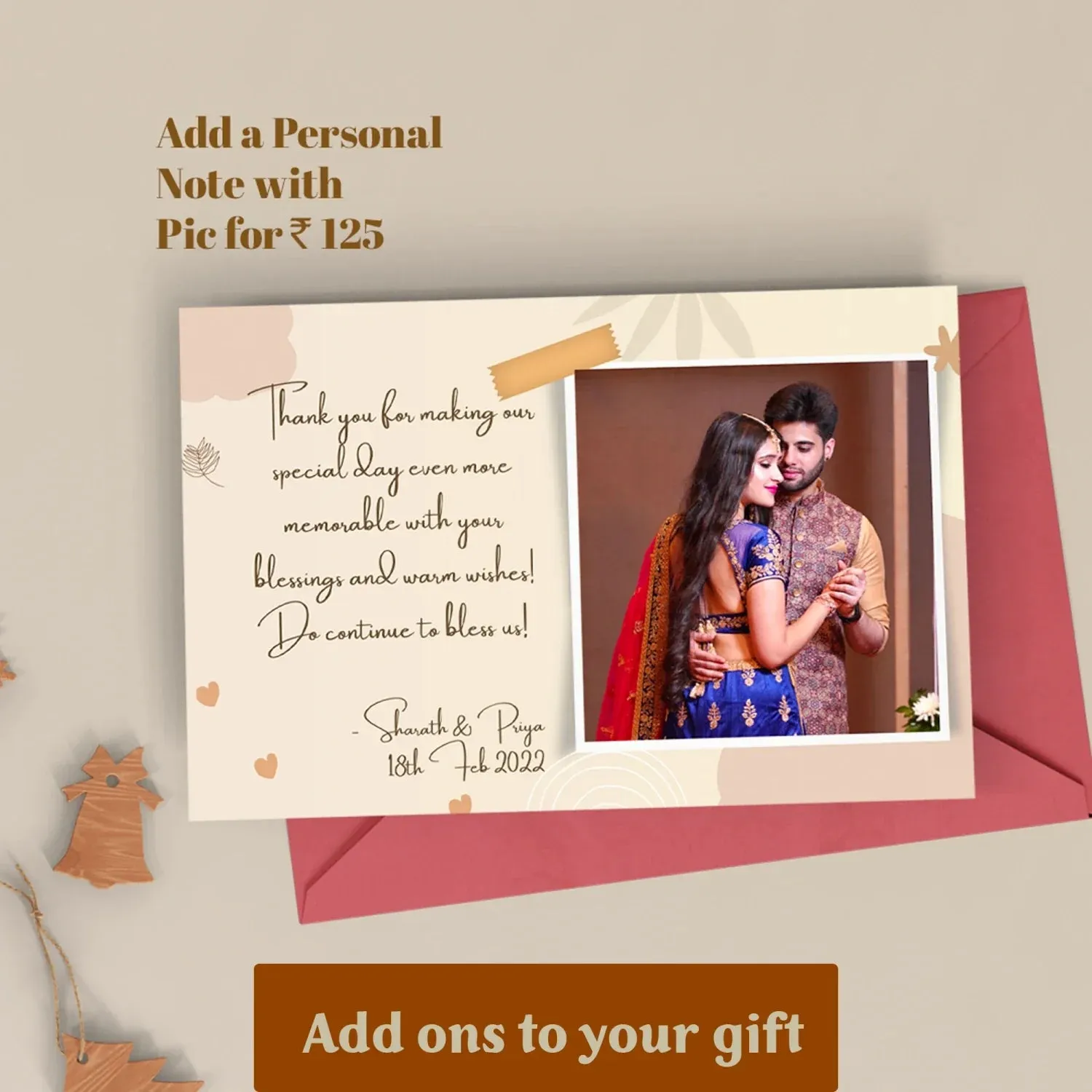 Personalized Couple's Combo : Chained Sling Bag ( Product 1 ) & Men's Wallet (Product 2)- Brown