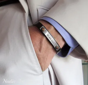 Personalized Roman Numeral Bracelet for Men Husband bracelet