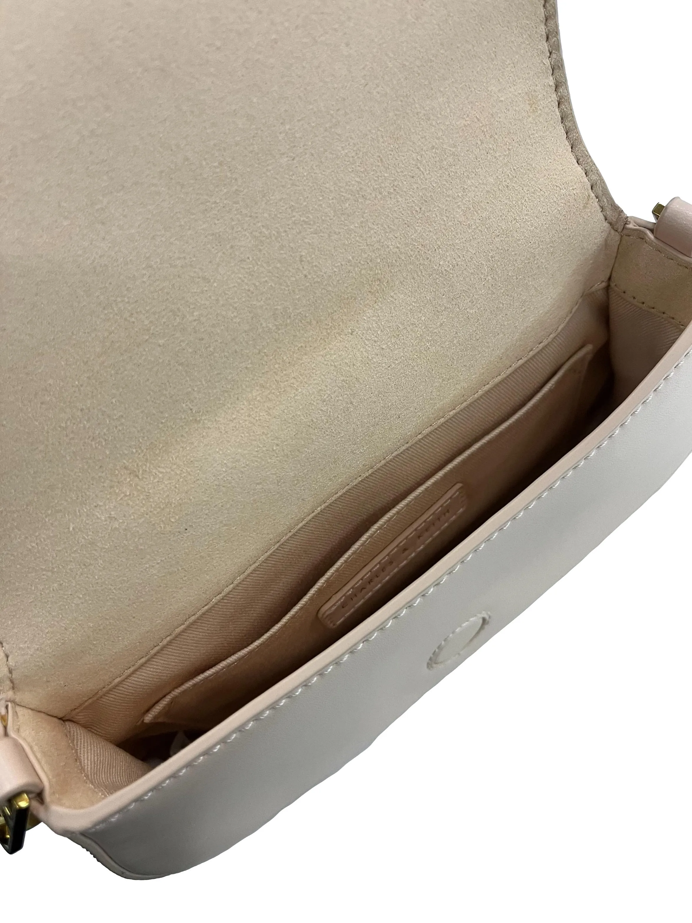 Pink Neutral Shoulder Crossbody Saddle Bag