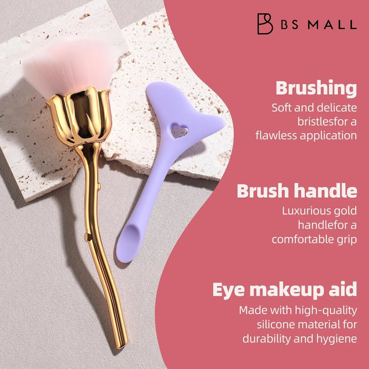 Powder Brush Foundation Brush Rose Flower Shape with Eye Makeup Tools