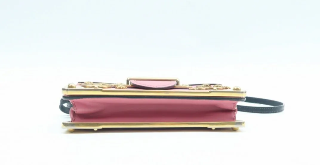 Prada Cahier Black & Pink Leather Shoulder Bag