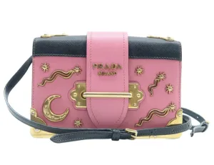 Prada Cahier Black & Pink Leather Shoulder Bag