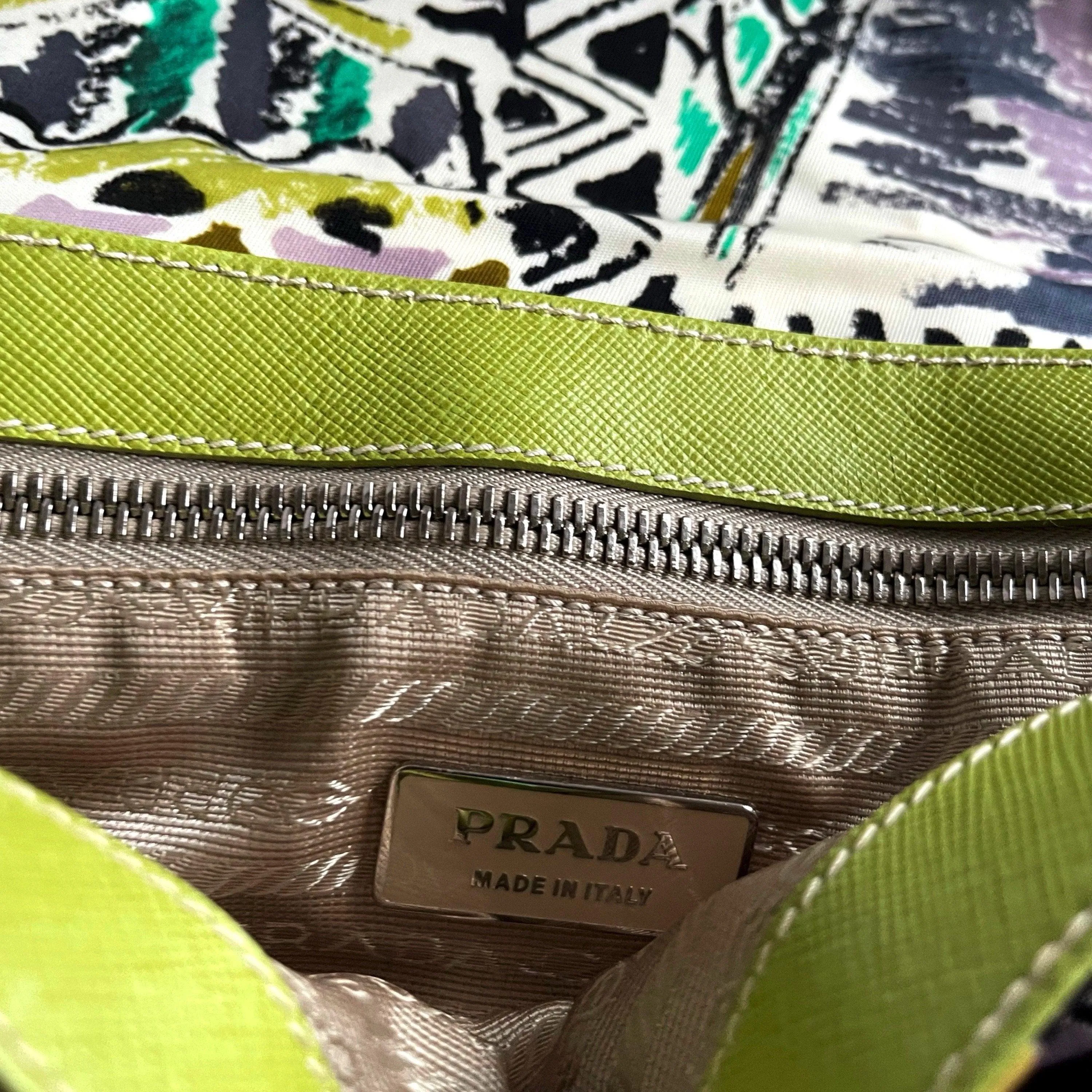Prada Multicolor Print Nylon Shoulder Bag