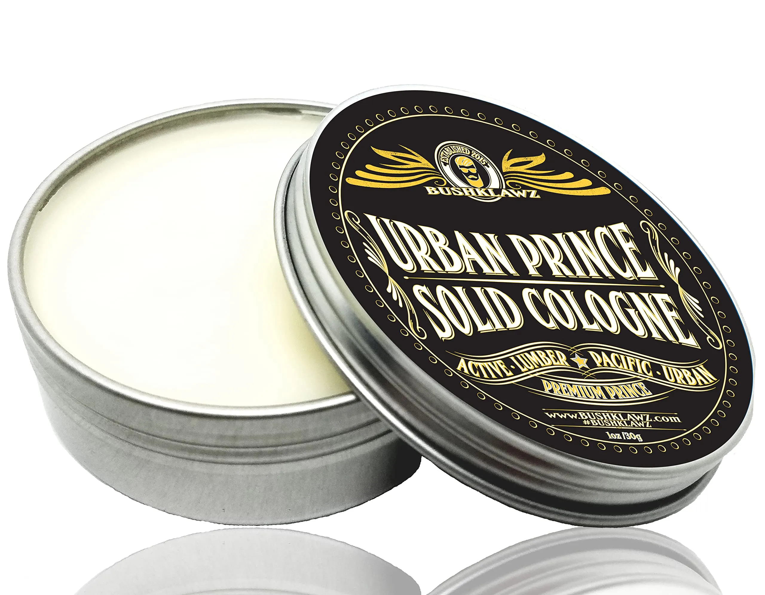Premium Prince Solid Cologne 1 oz Variety Gift Set Alcohol Free Natural Concentrated Full Size Travel Friendly Tins Men's Fragrance 4 Manly Scents to Satisfy all Types of Viking Cannon Black Prime