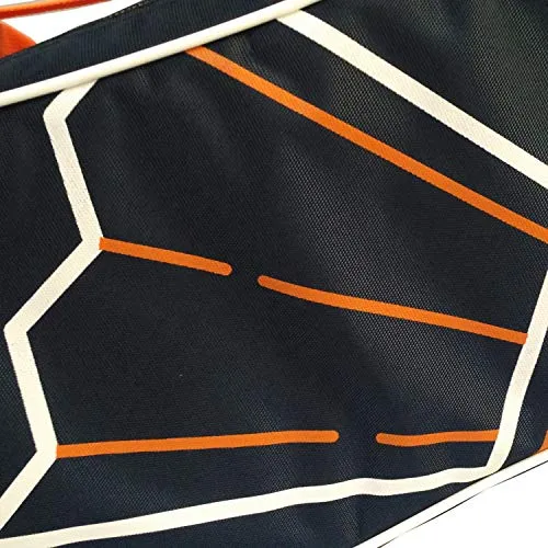 Prokick Neon Series 900D Polyester Nylon Badminton Kitbag with Double Zipper Compartments - Navy/Neon Orange