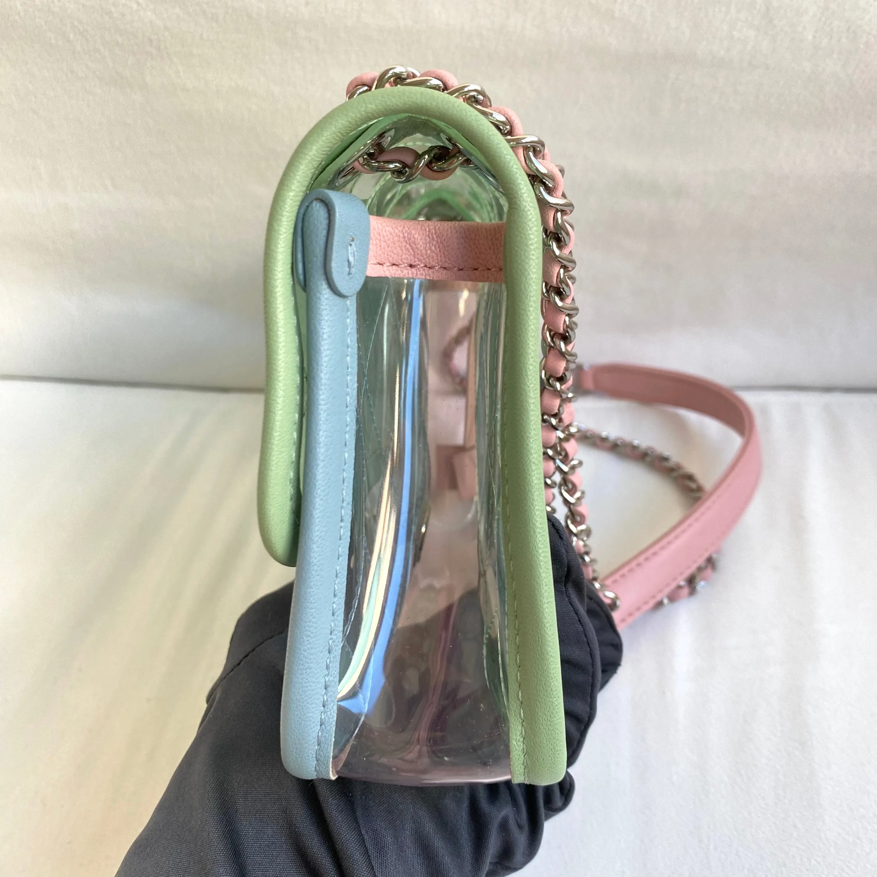 PVC Coco Splash Mini Flap Bag Green Pink Blue