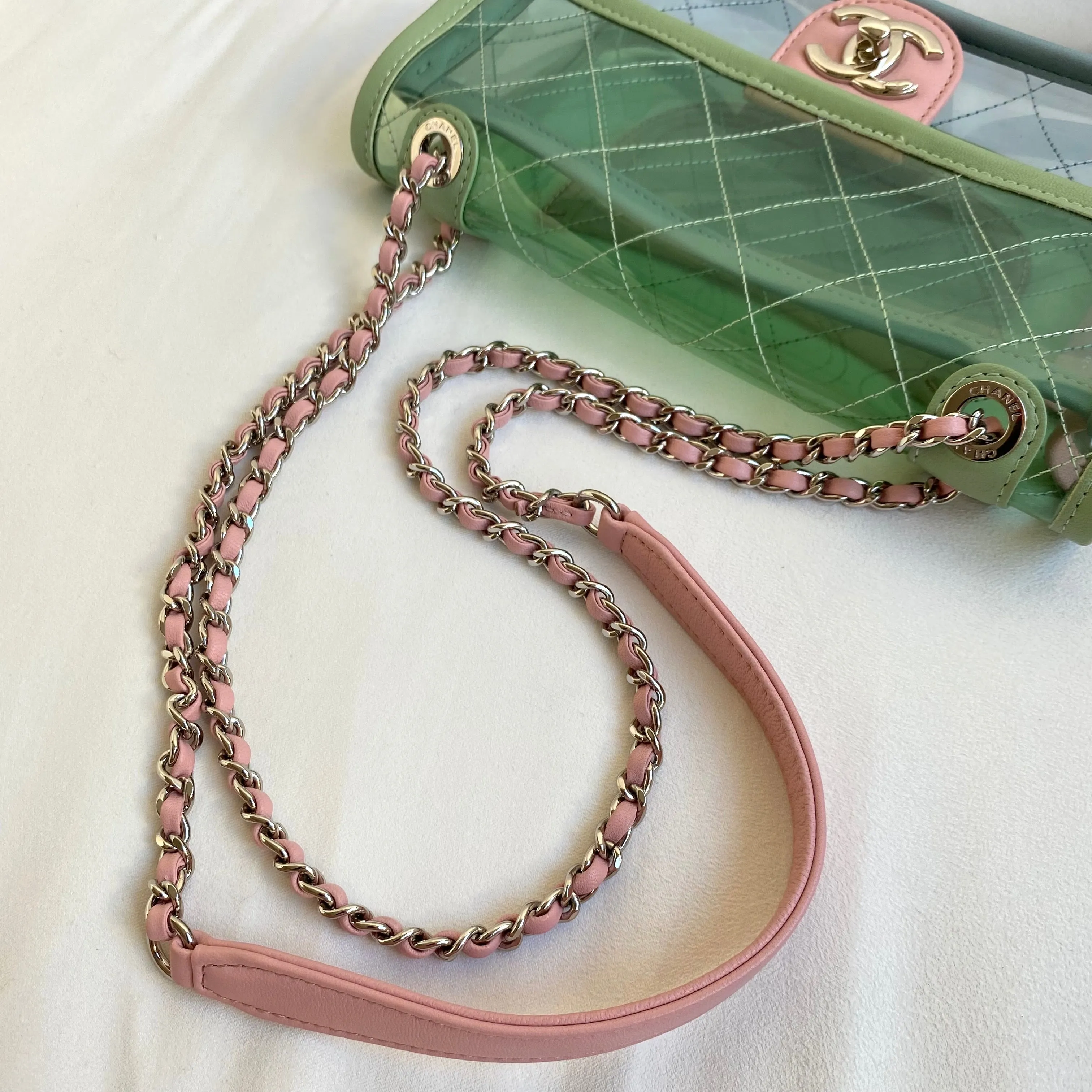 PVC Coco Splash Mini Flap Bag Green Pink Blue