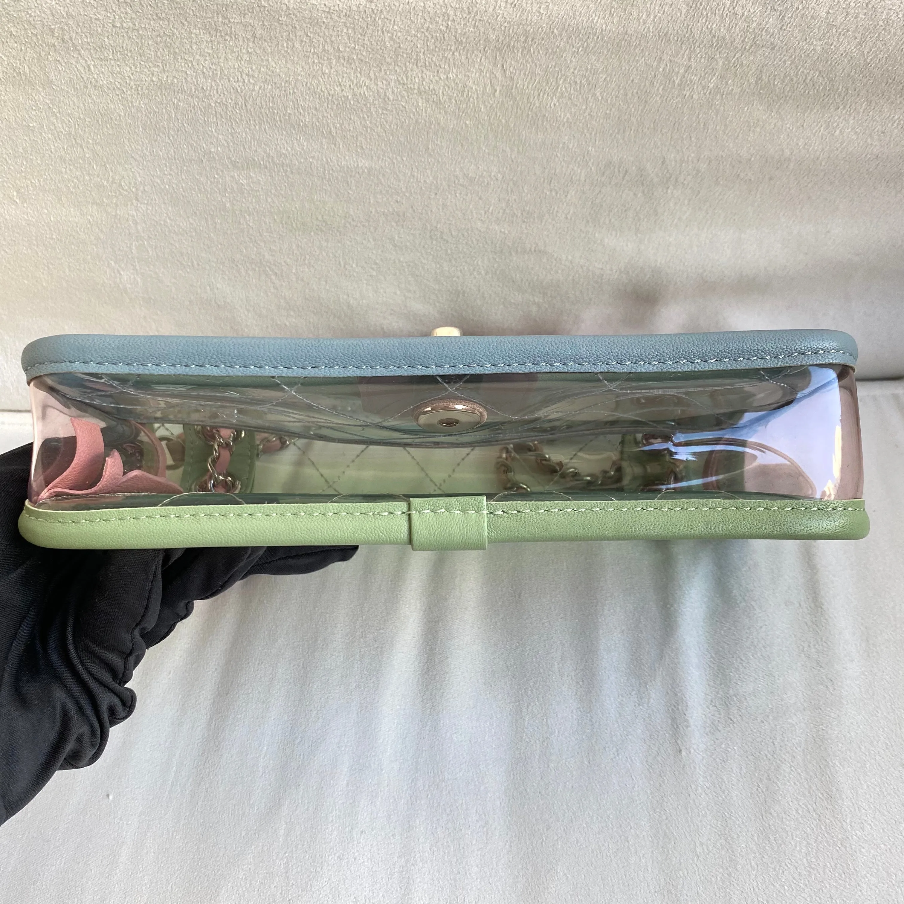 PVC Coco Splash Mini Flap Bag Green Pink Blue