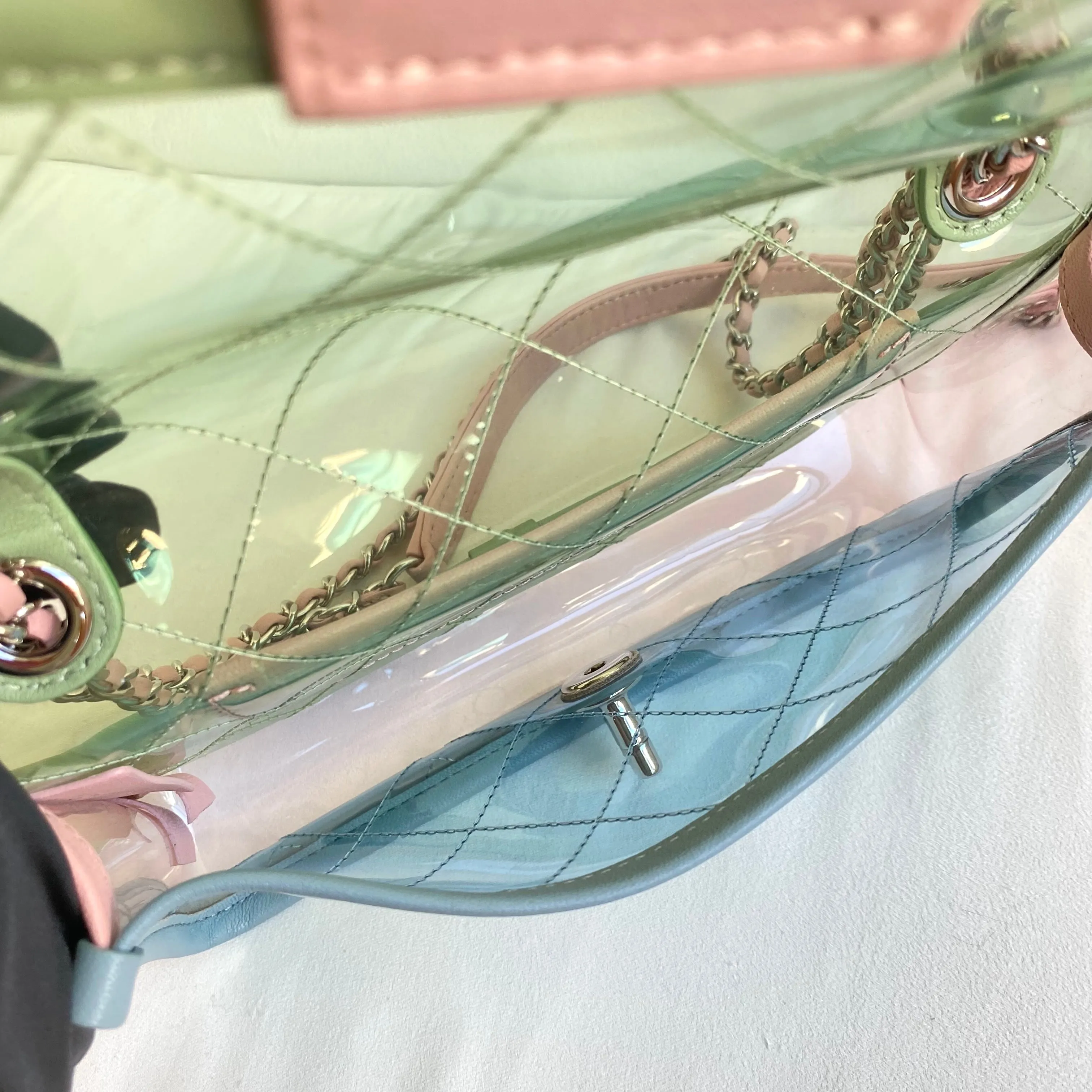 PVC Coco Splash Mini Flap Bag Green Pink Blue