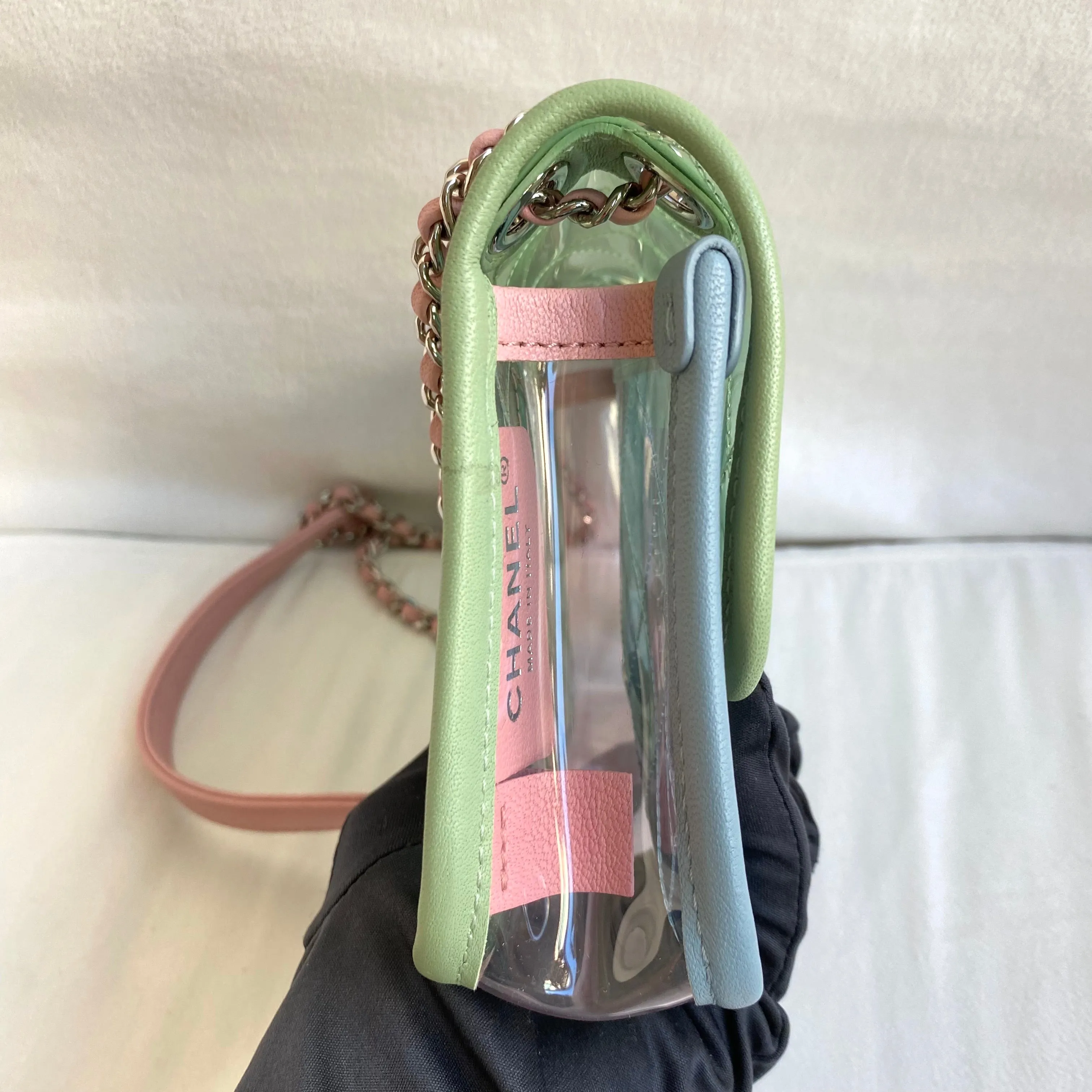 PVC Coco Splash Mini Flap Bag Green Pink Blue