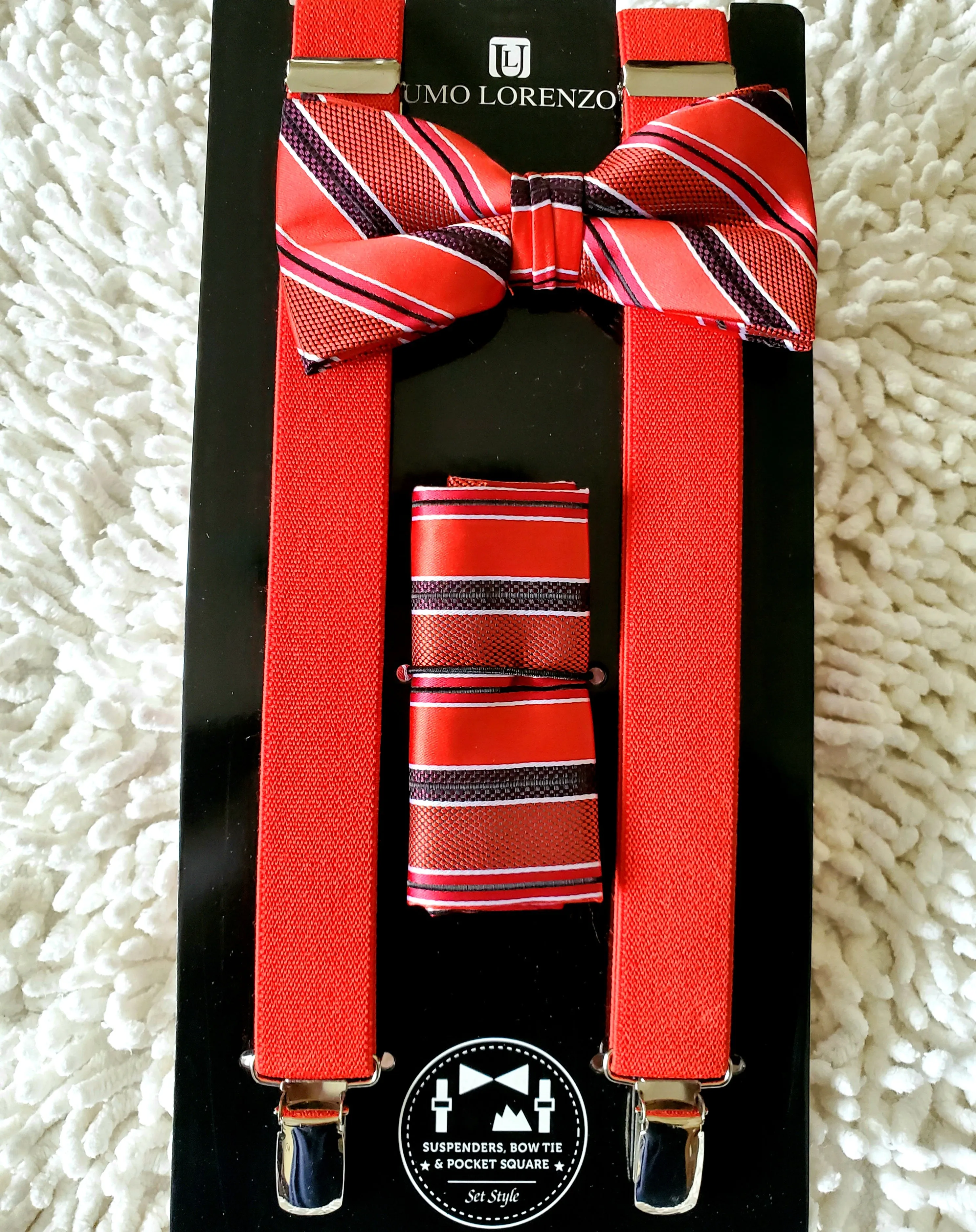Red Men's Suspender Set