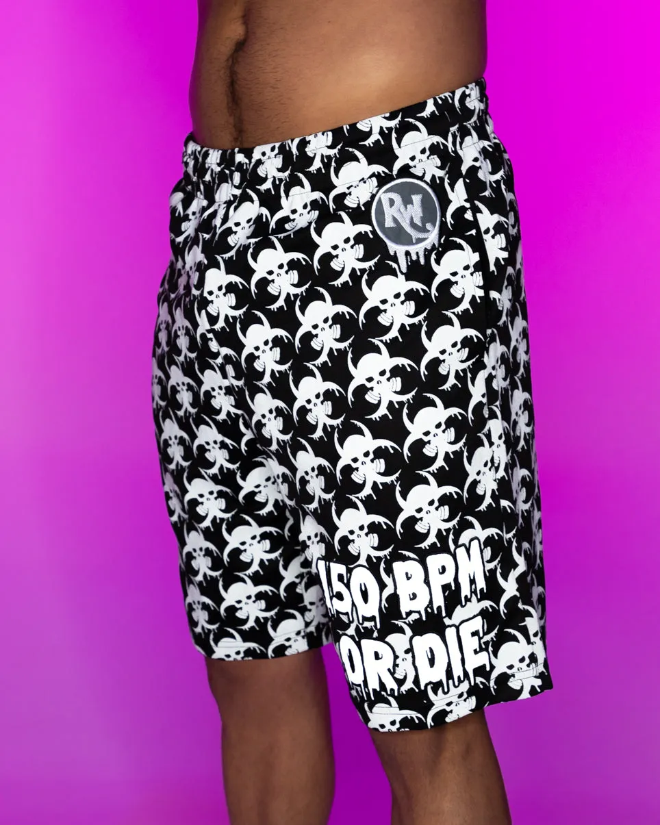 Reflective Hardstyle Biohazard 150 BPM Or Die Men's Shorts