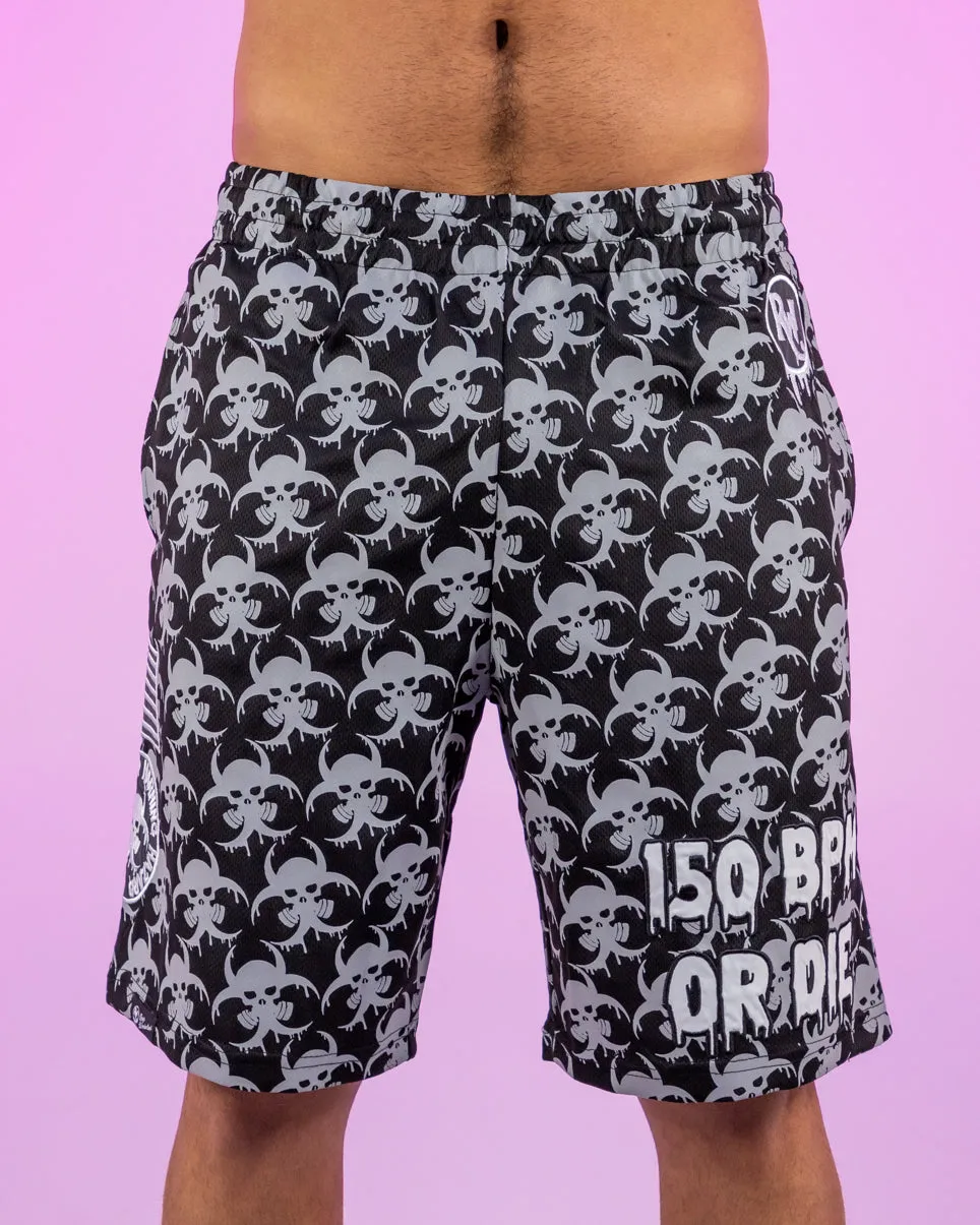 Reflective Hardstyle Biohazard 150 BPM Or Die Men's Shorts