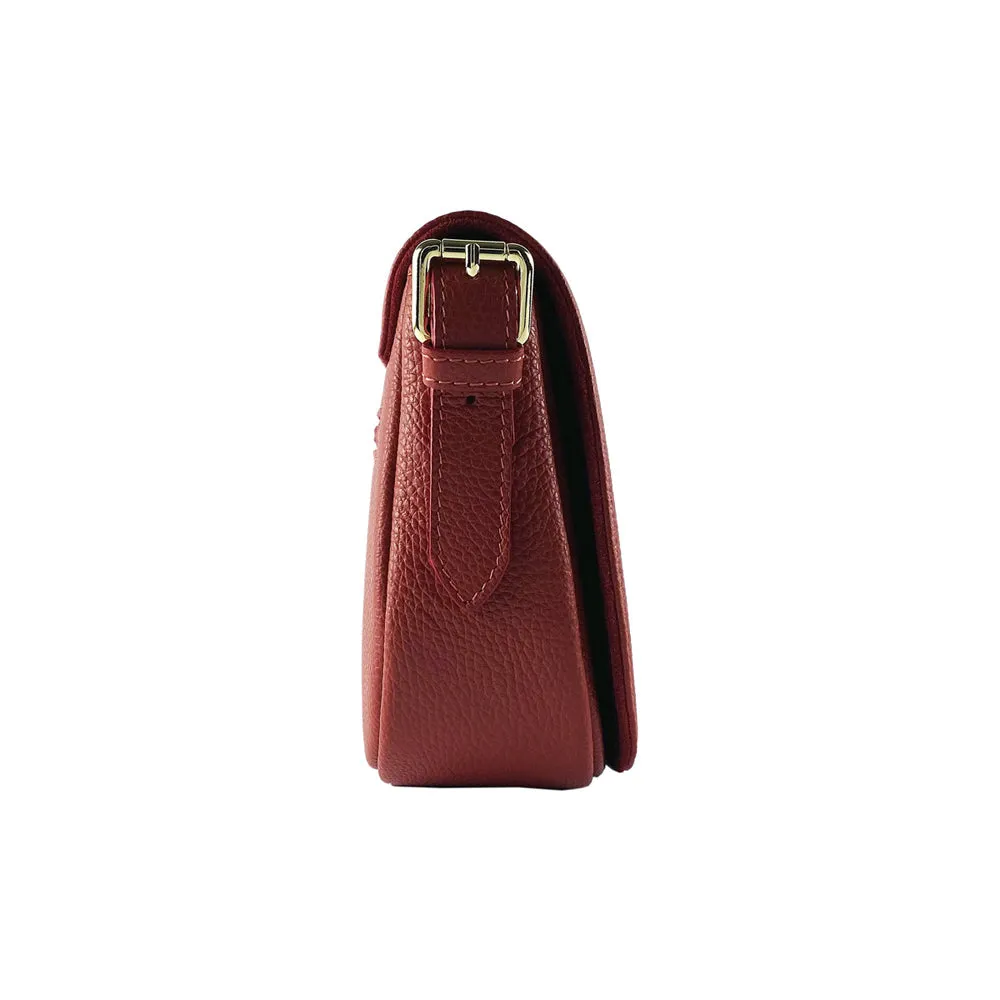 Renato Borzatta Leather Flap Shoulder Bag Red