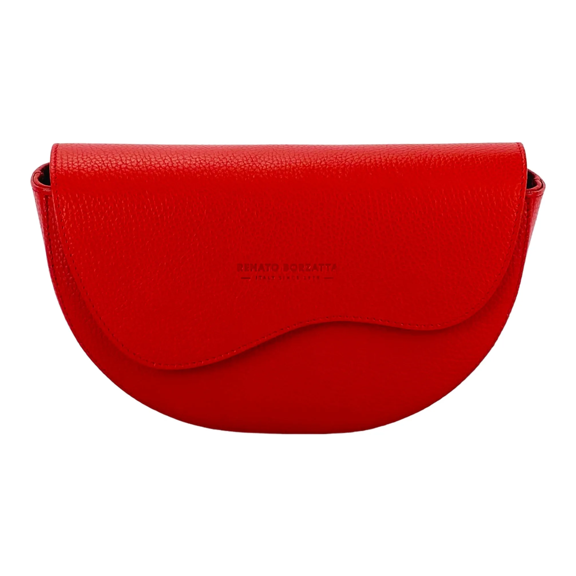 Renato Borzatta leather rounded crossbody waist bag red