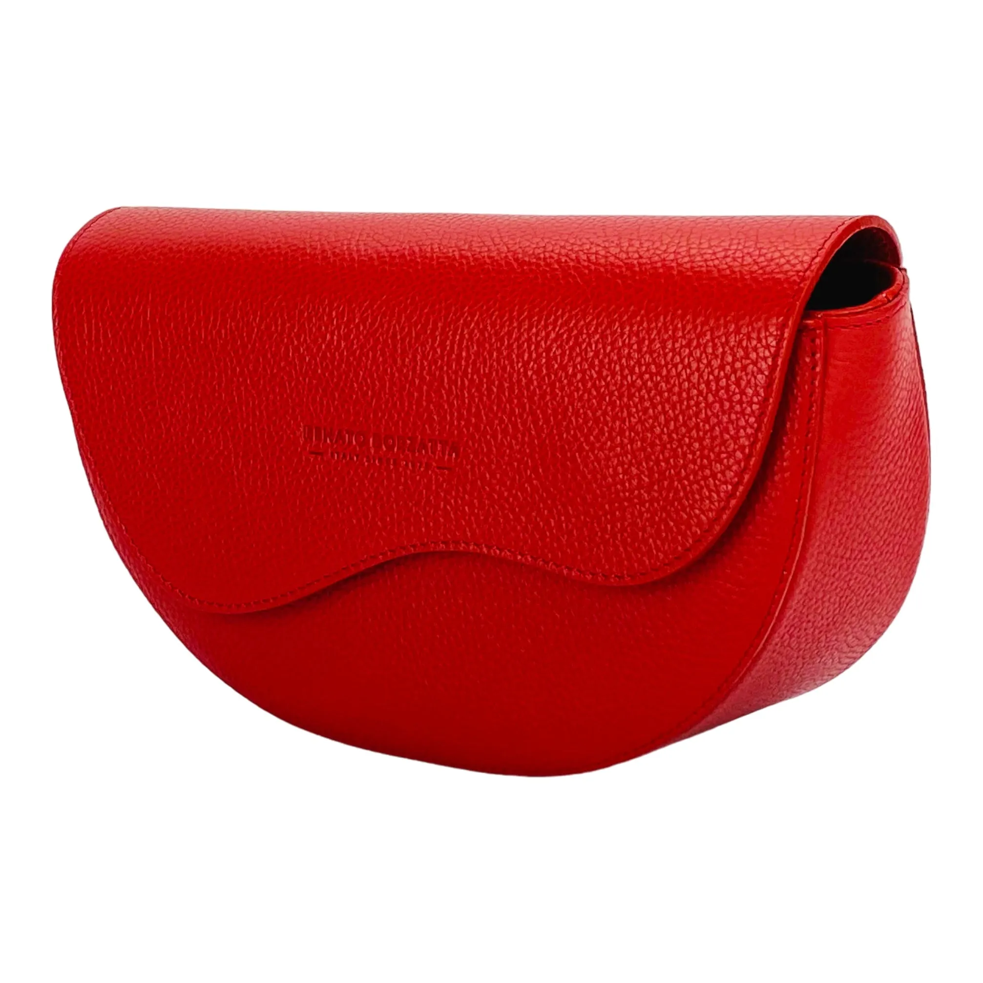Renato Borzatta leather rounded crossbody waist bag red
