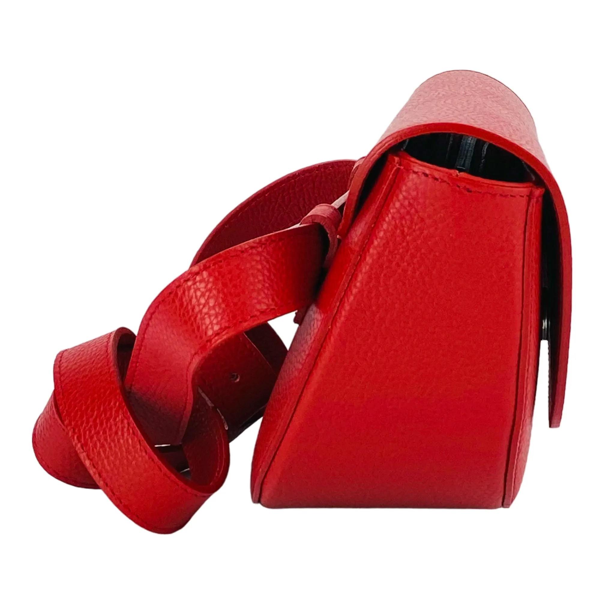 Renato Borzatta leather rounded crossbody waist bag red