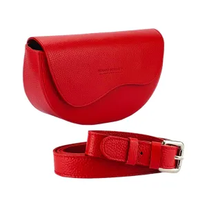 Renato Borzatta leather rounded crossbody waist bag red