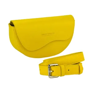 Renato Borzatta leather rounded crossbody waist bag yellow