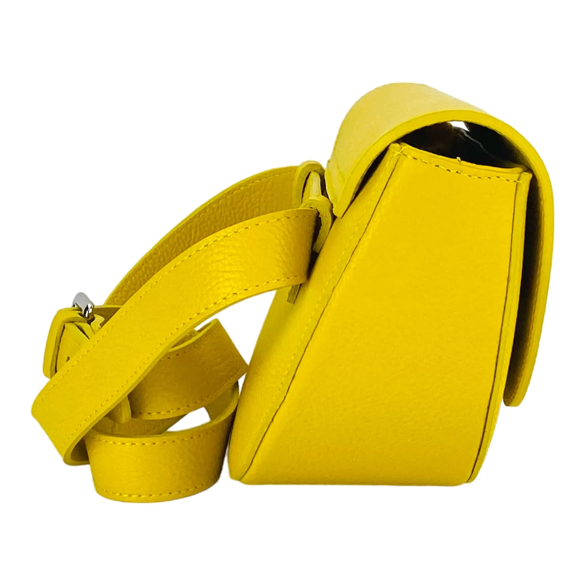 Renato Borzatta leather rounded crossbody waist bag yellow