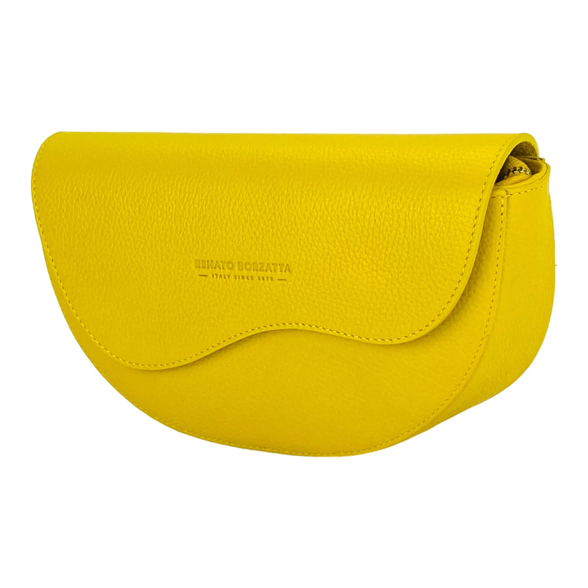 Renato Borzatta leather rounded crossbody waist bag yellow