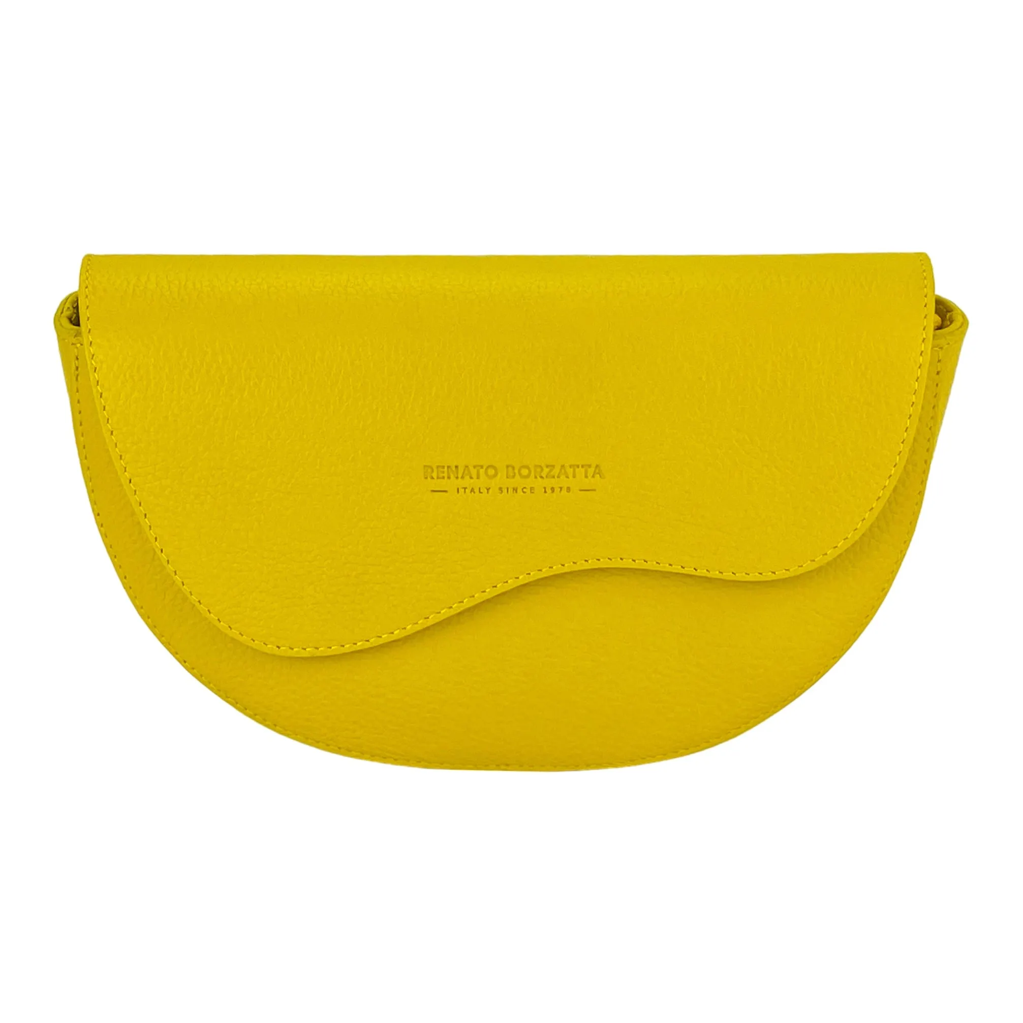 Renato Borzatta leather rounded crossbody waist bag yellow