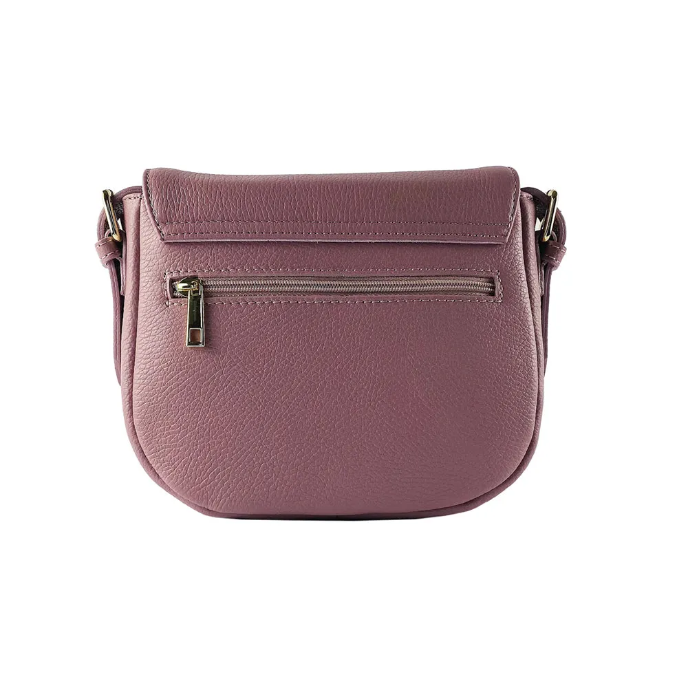Renato Borzatta Leather Saddle Shoulder Bag Pink