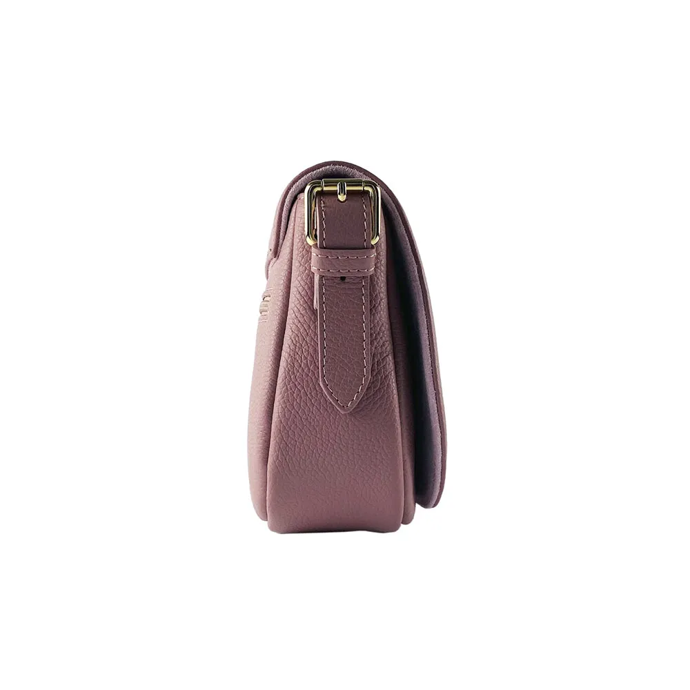 Renato Borzatta Leather Saddle Shoulder Bag Pink