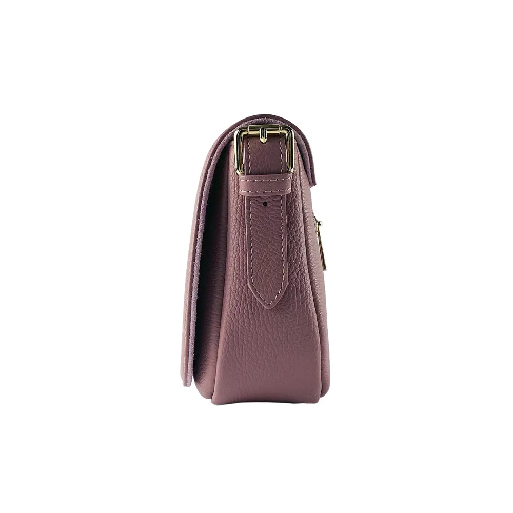 Renato Borzatta Leather Saddle Shoulder Bag Pink