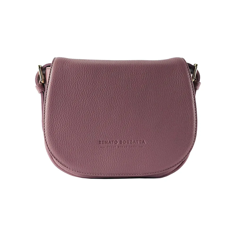 Renato Borzatta Leather Saddle Shoulder Bag Pink