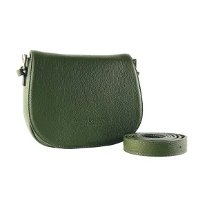 Renato Borzatta Leather Shoulder Saddle Bag Green