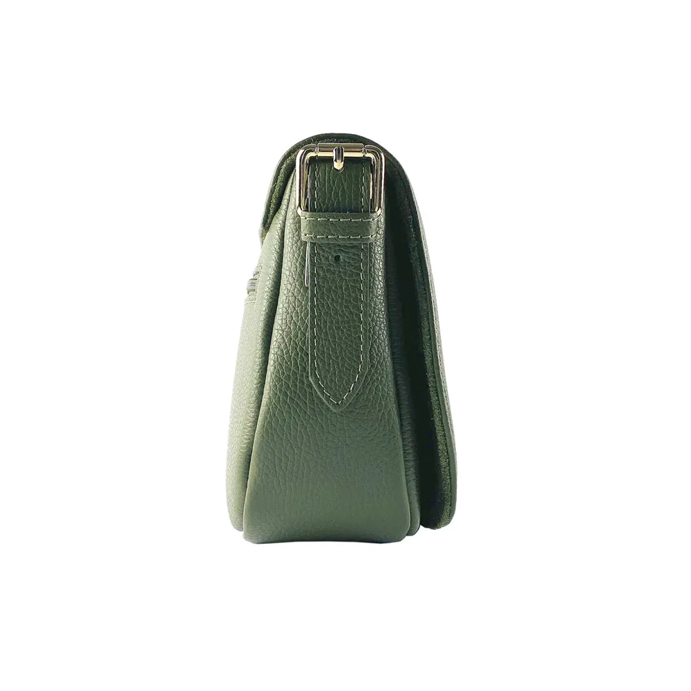 Renato Borzatta Leather Shoulder Saddle Bag Green