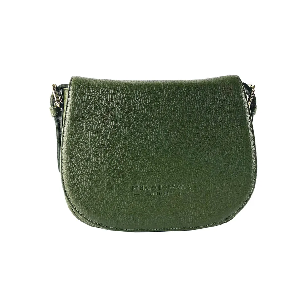 Renato Borzatta Leather Shoulder Saddle Bag Green
