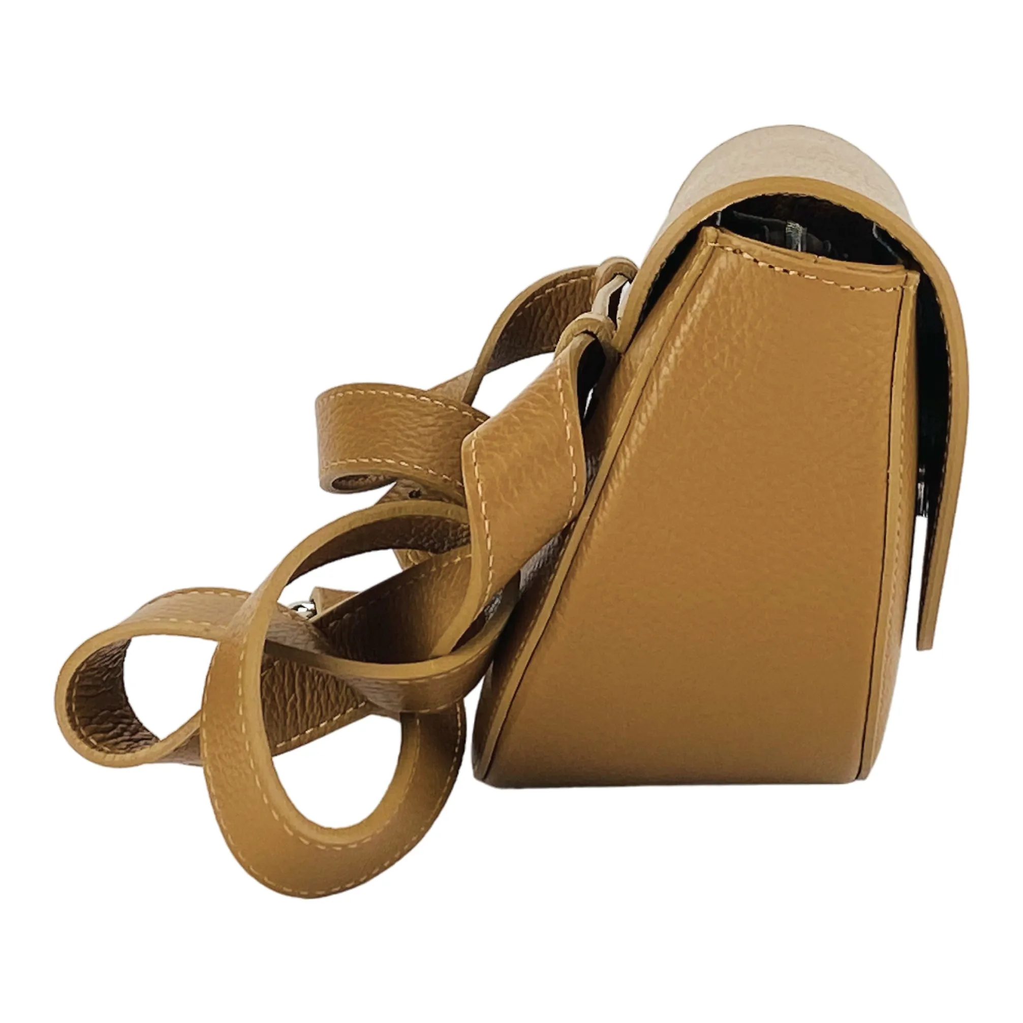 Renato Borzatta Saddle Bandolier Crossbody Leather Bag Cognac Brown