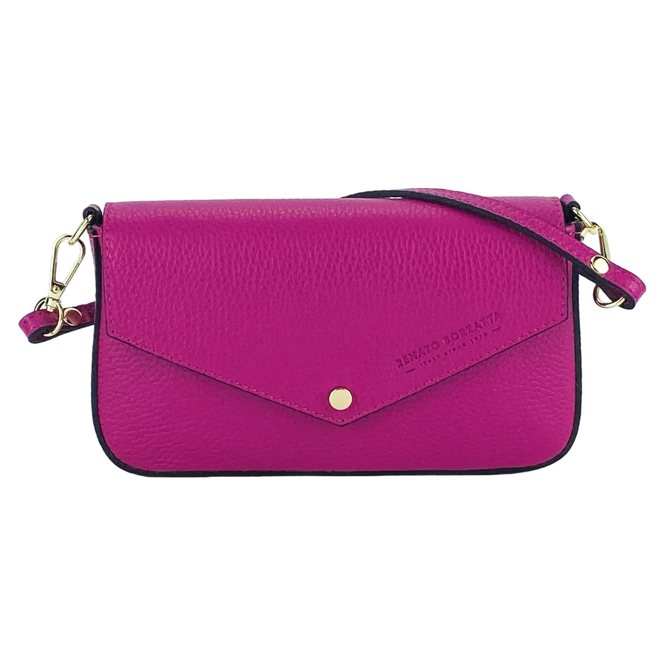 Renato Borzatta Small Chain Post Shoulder Bag Fuschia Pink