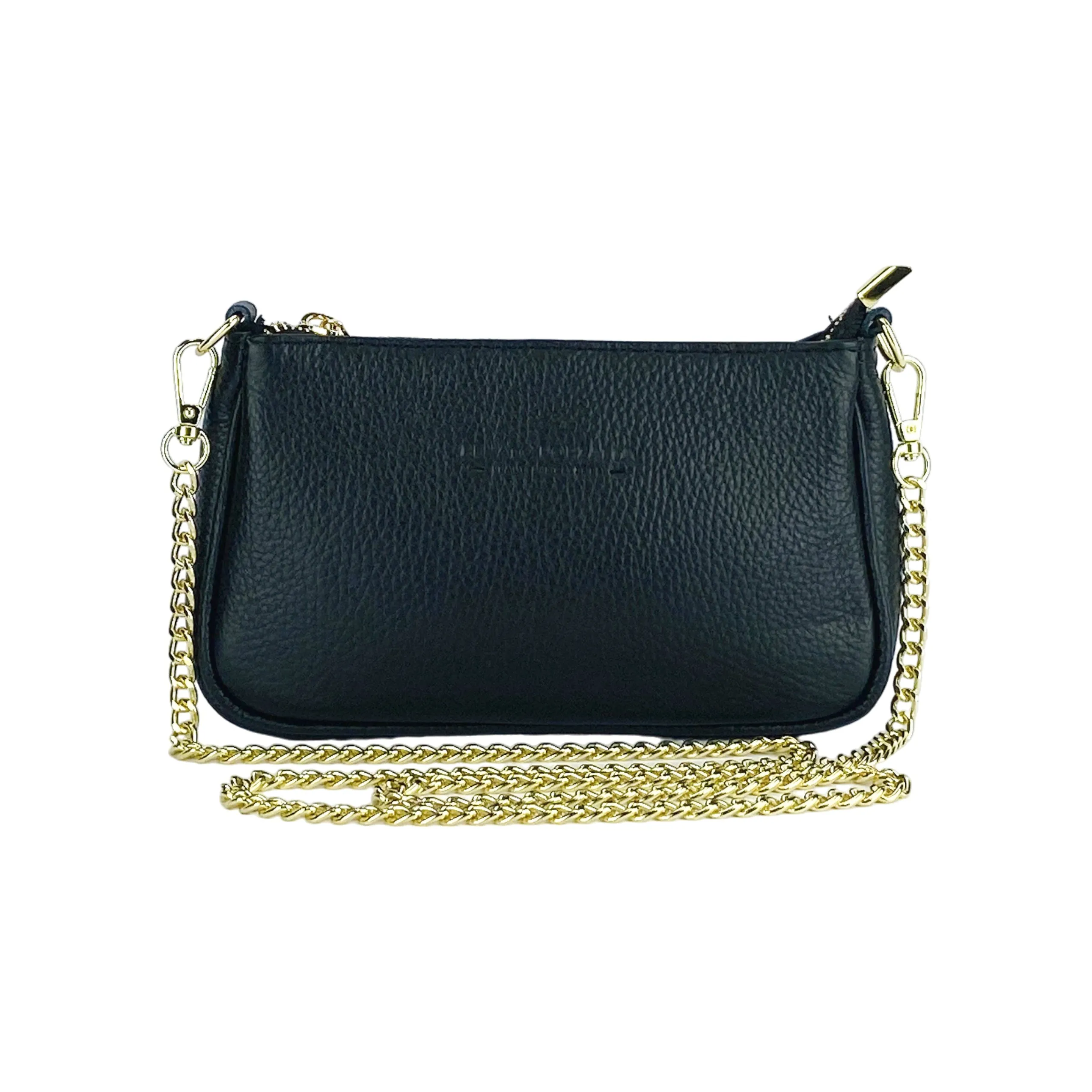 Renato Borzatta Small leather chain shoulder bag black