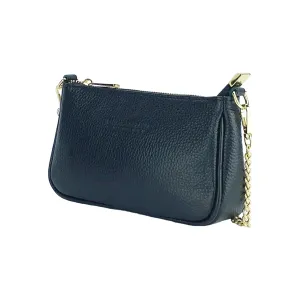 Renato Borzatta Small leather chain shoulder bag black