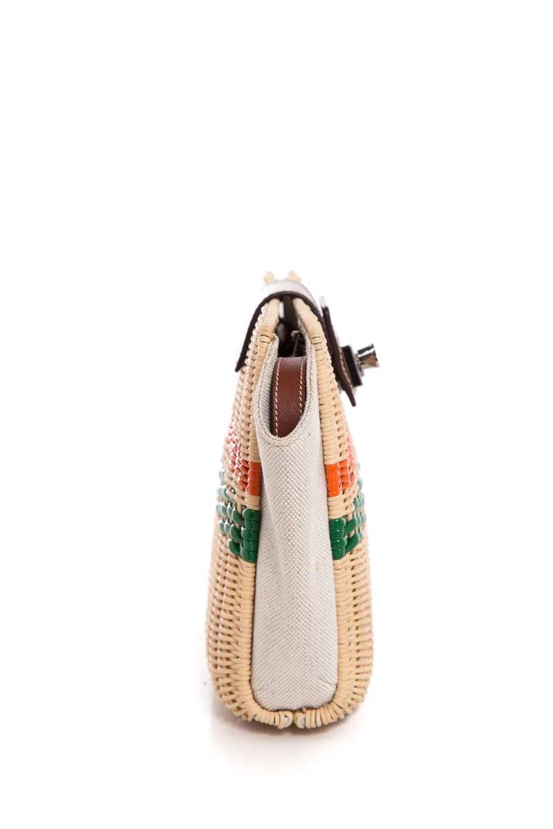 Rodo Wicker & Leather Handle Bag