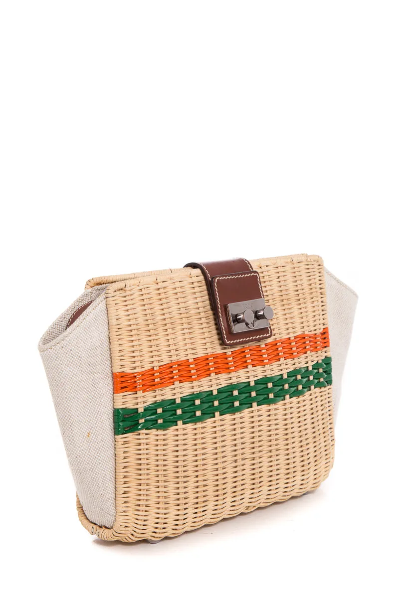 Rodo Wicker & Leather Handle Bag