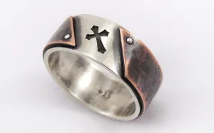 Rustic Cross Men's Ring
