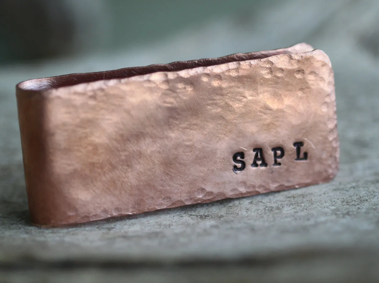 Rustic Personalized Copper Money Clip