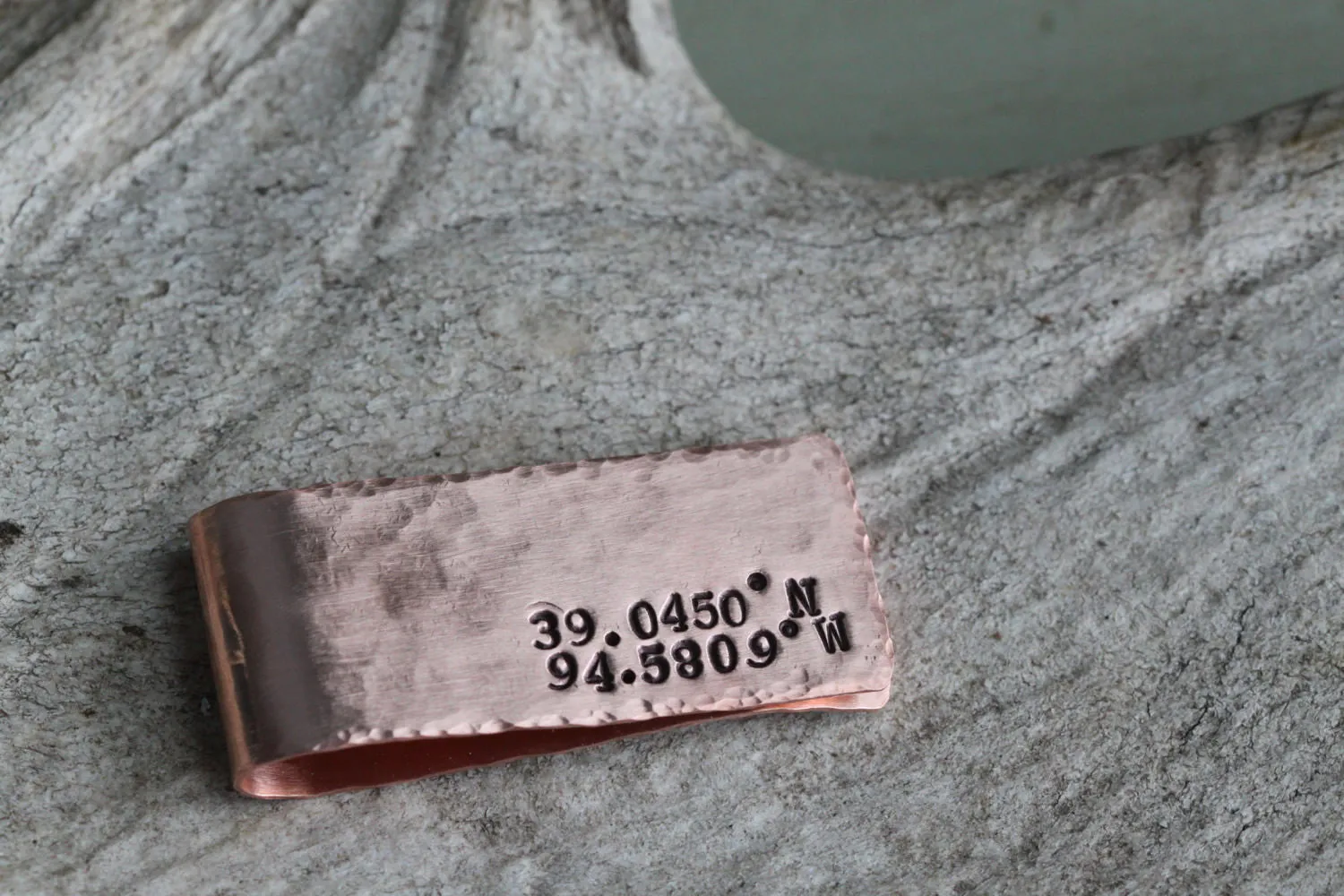 Rustic Personalized Copper Money Clip
