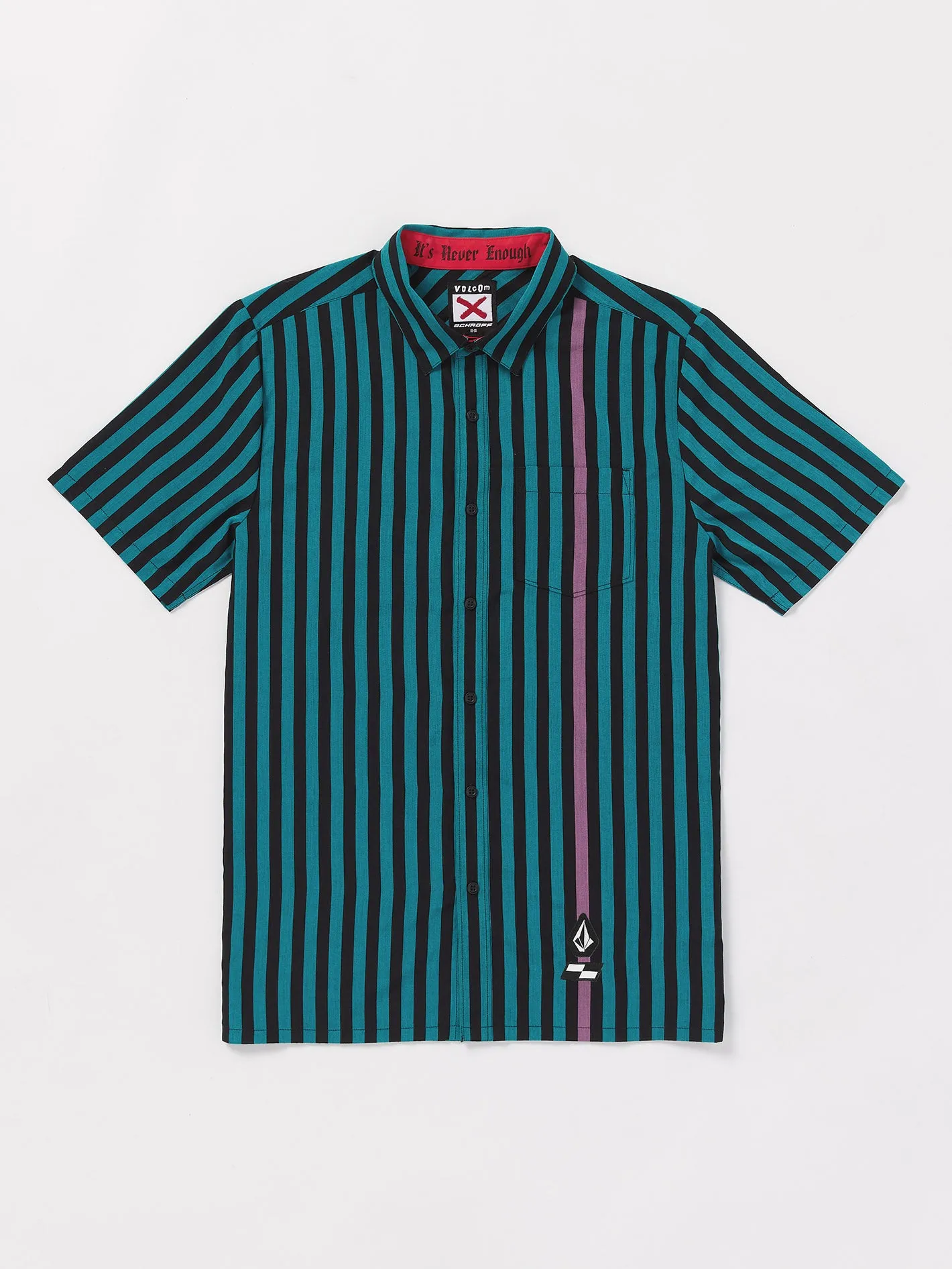 Schroff X Volcom Stripe Shirt - Dusty Aqua