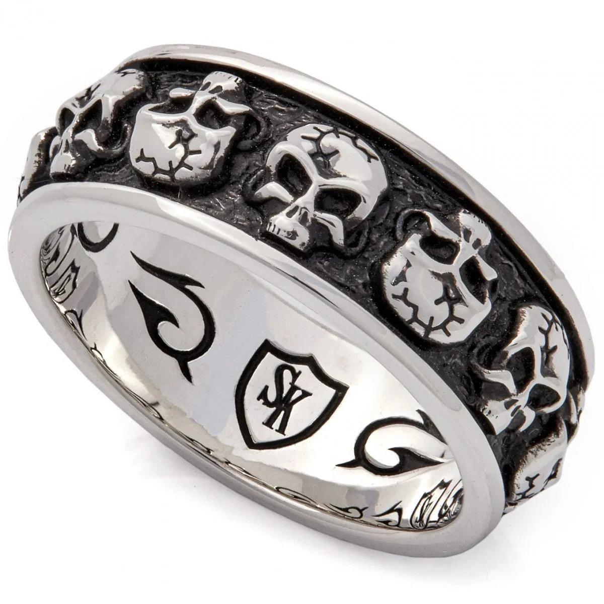 Scott Kay Carved Men's Skull Ring, Sterling Silver