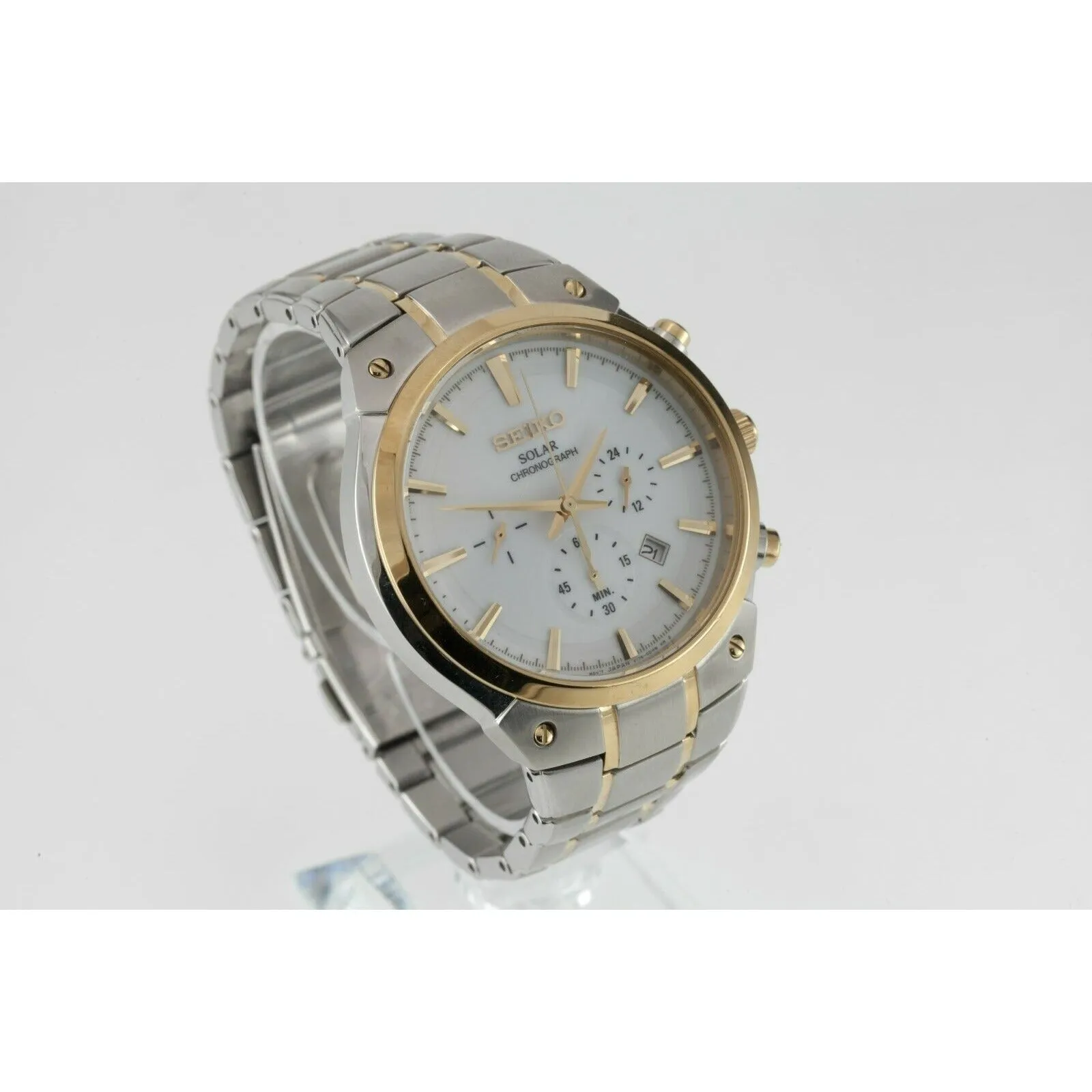 Seiko Solar Chronograph Men's SS Two-Tone Watch V175-0CX0