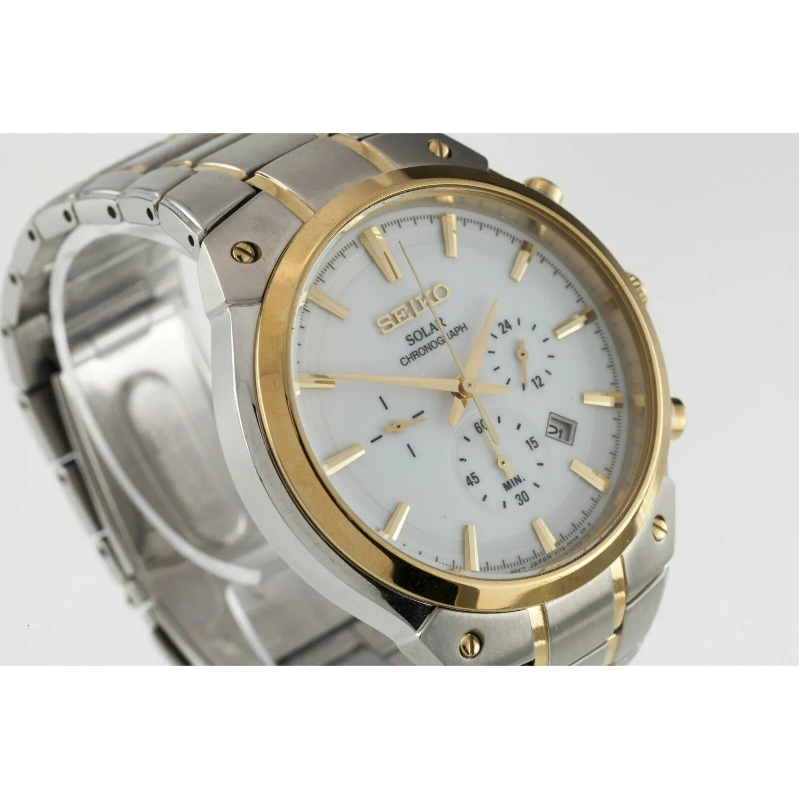 Seiko Solar Chronograph Men's SS Two-Tone Watch V175-0CX0