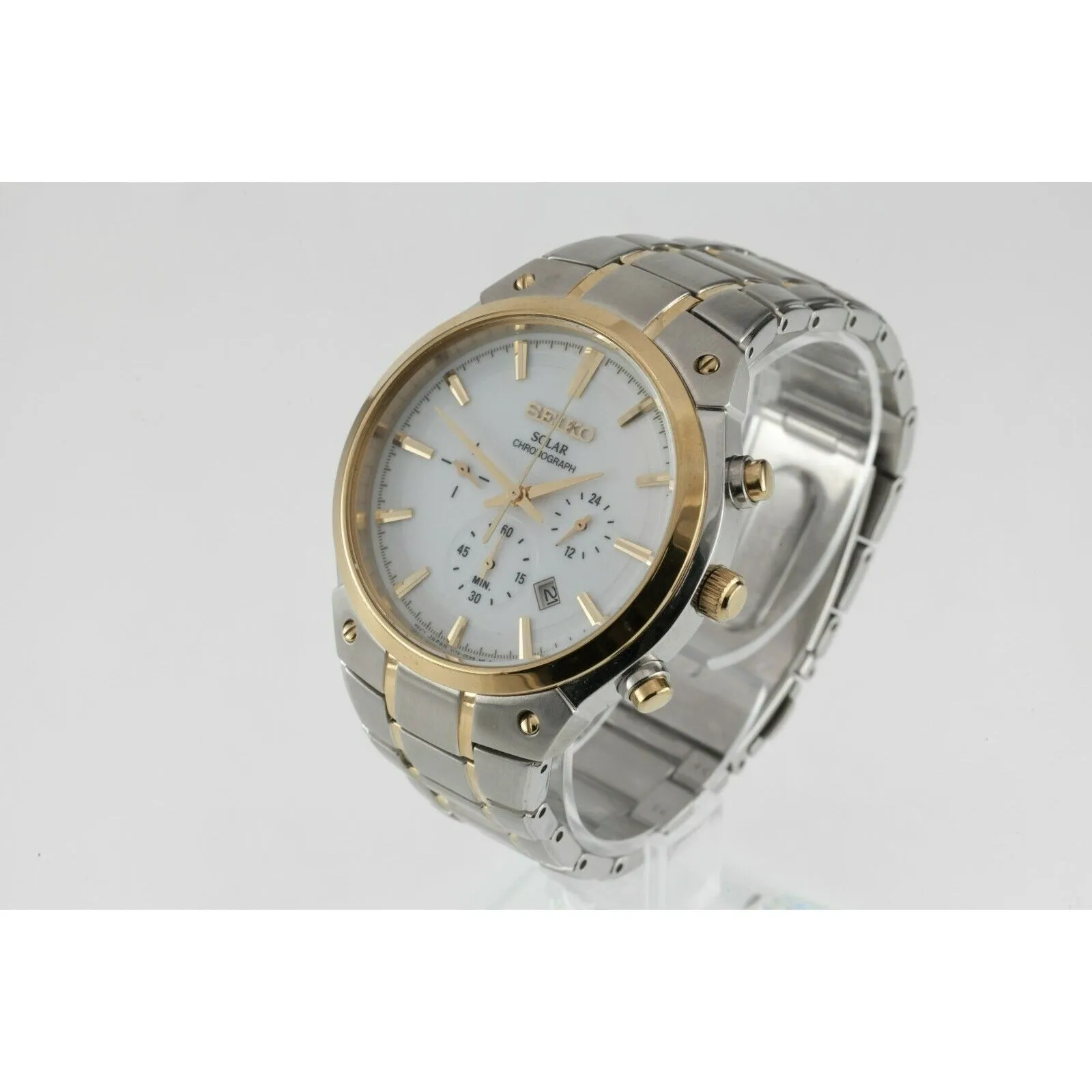 Seiko Solar Chronograph Men's SS Two-Tone Watch V175-0CX0