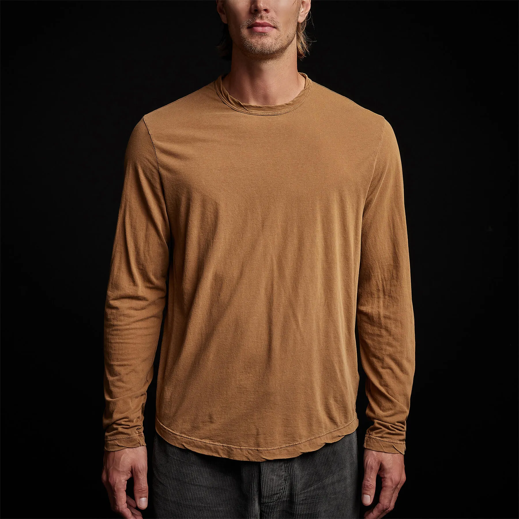 Shirttail Hem Crew - Copper Pigment