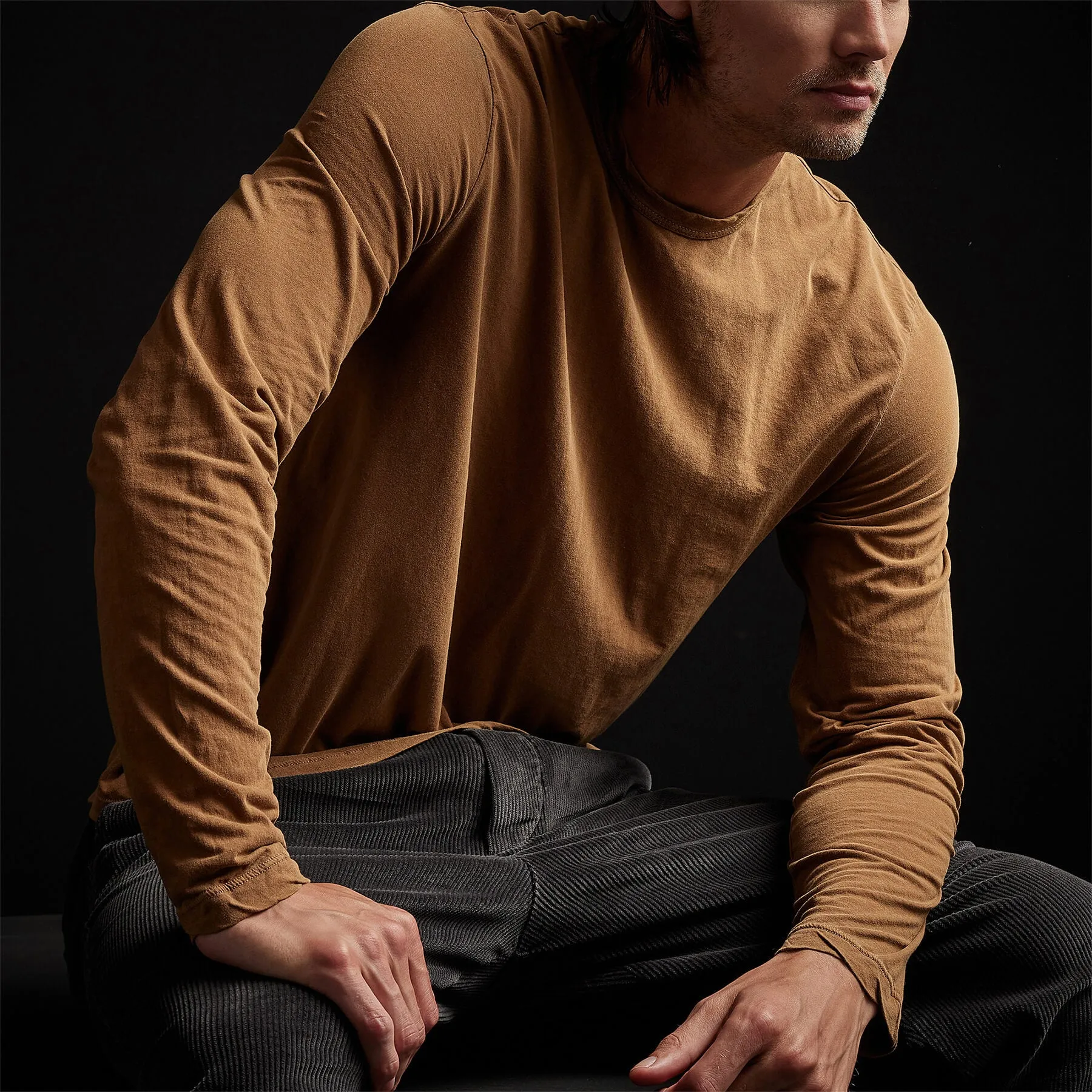 Shirttail Hem Crew - Copper Pigment